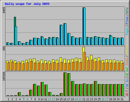 Daily usage for July 2025