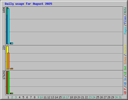 Daily usage for August 2025