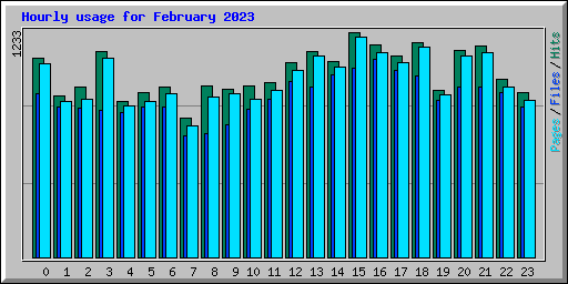 Hourly usage for February 2023